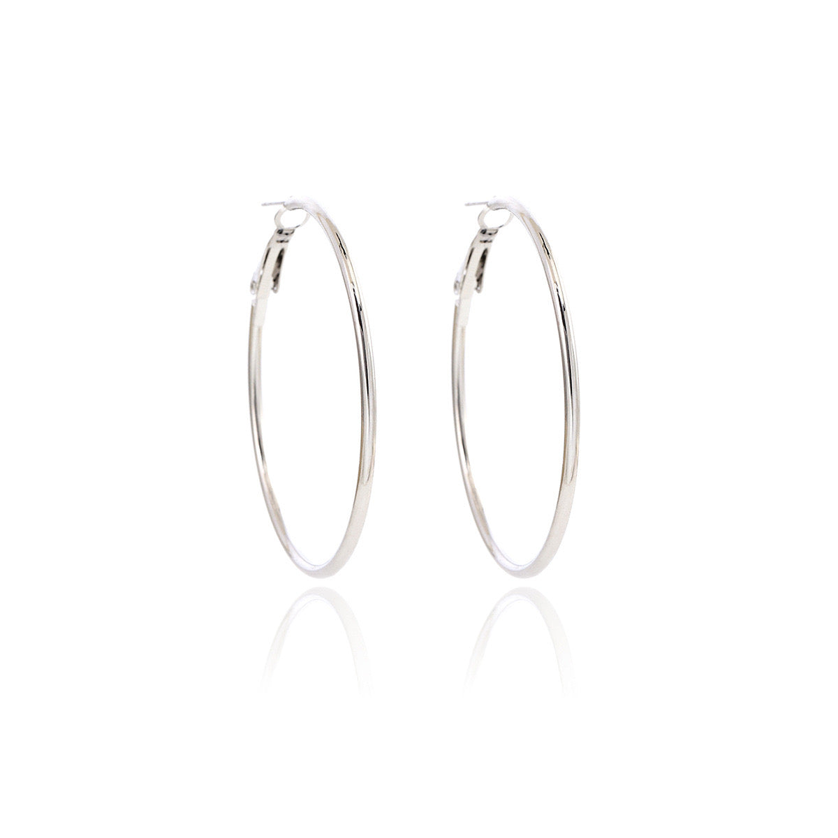 Thin Hoop earrings Silver