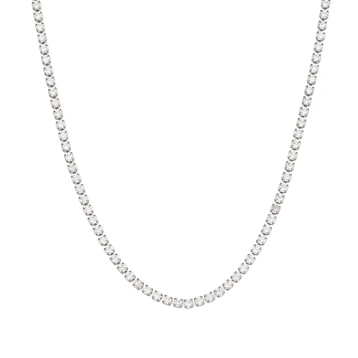 Cubic zirconia necklace silver
