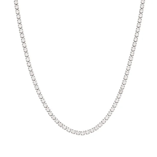 Cubic zirconia necklace silver