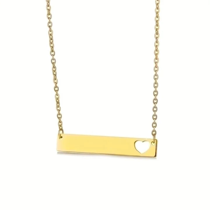Heart bar necklace gold