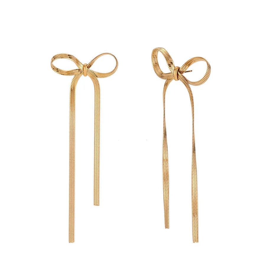 Bow knott earrings gold