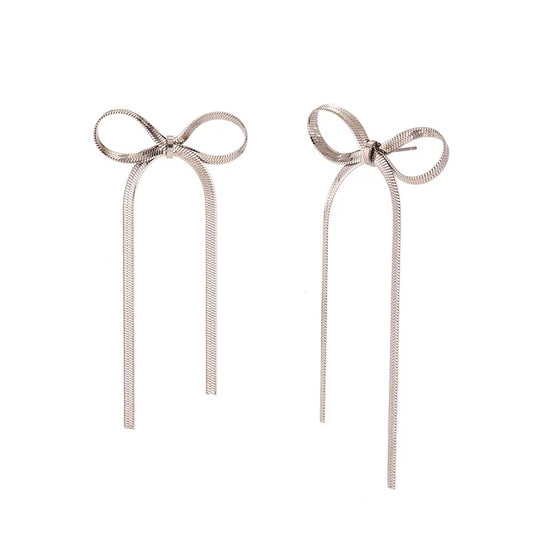 Bow knott earrings silver