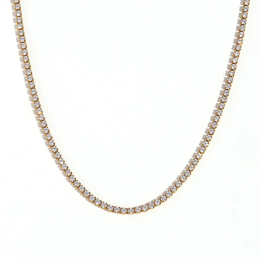 Cubic zirconia necklace gold
