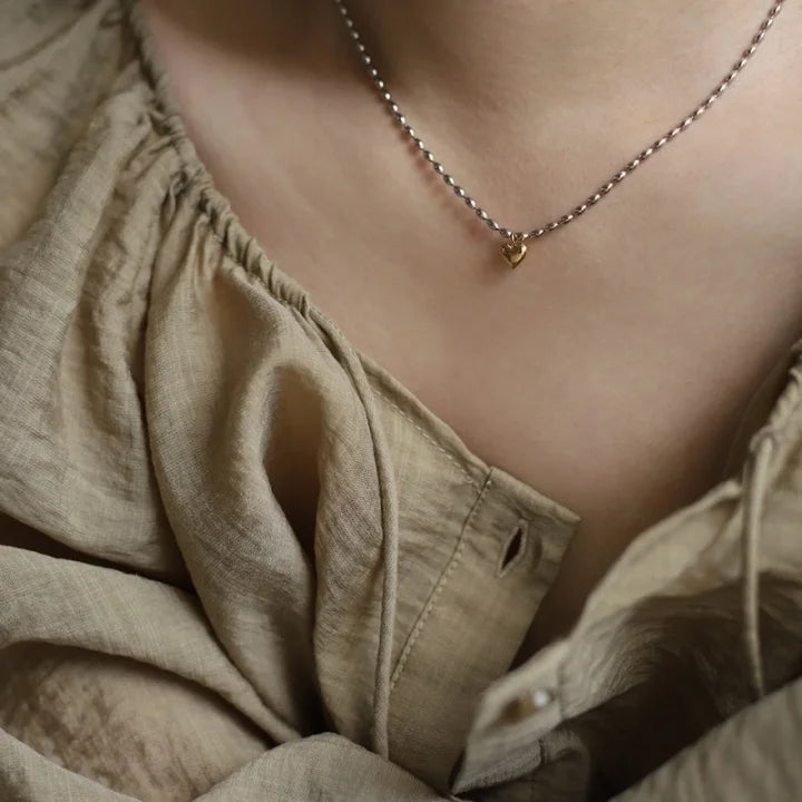 Mini heart bean necklace