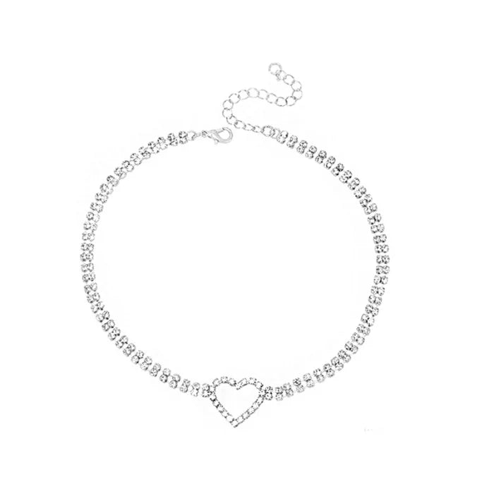 Heart tennis bracelet silver