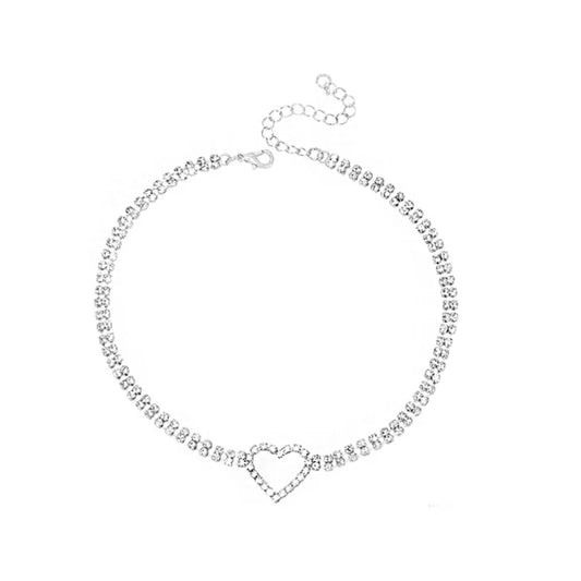 Heart tennis bracelet silver