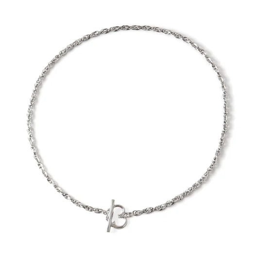 Twisted heart fob necklace silver