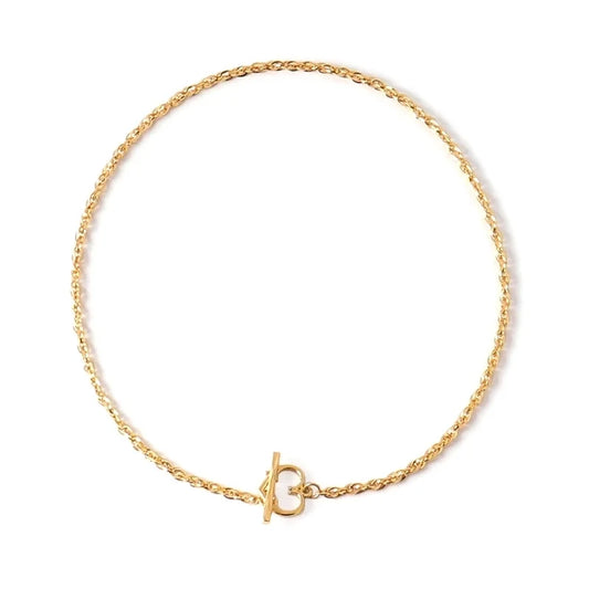 Twisted heart fob necklace gold