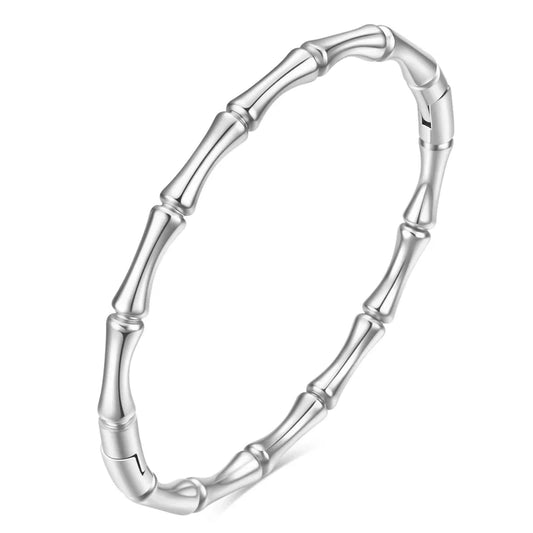 Bamboo bangle silver
