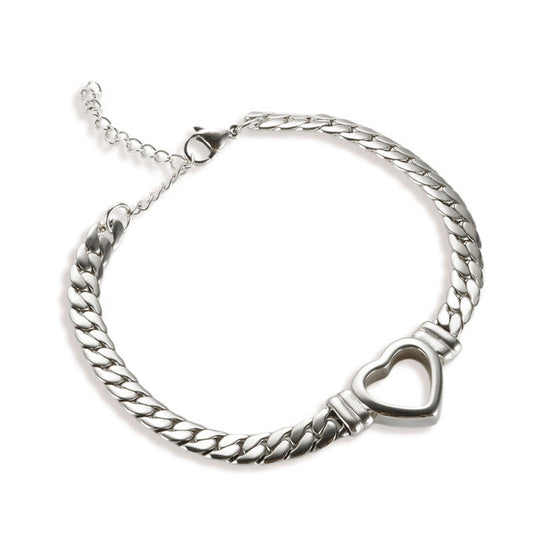 Retro heart bracelet silver