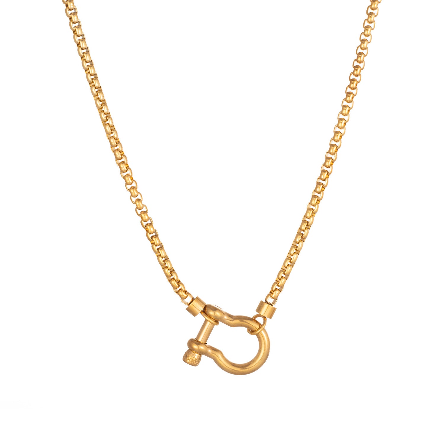 Horseshoe necklace gold