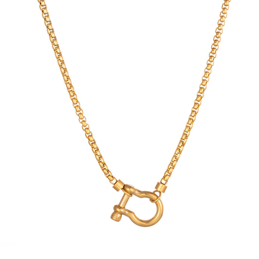 Horseshoe necklace gold