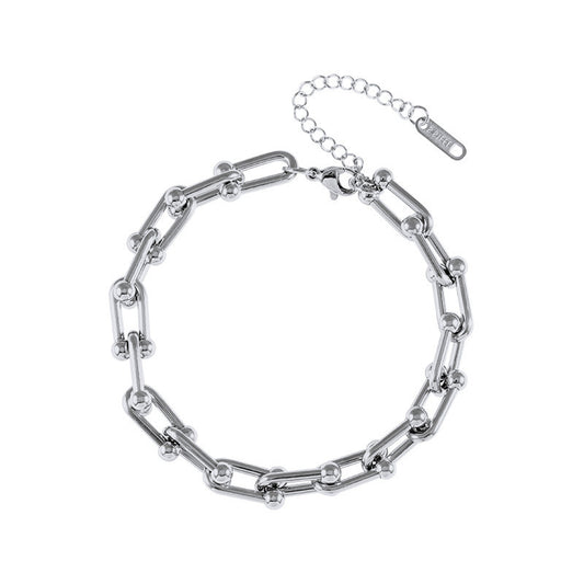 Link chain bracelet silver