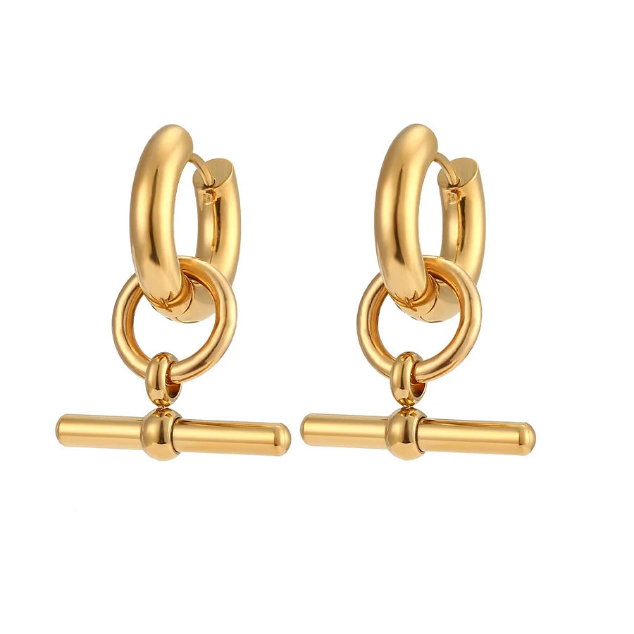 T-Bar earrings gold