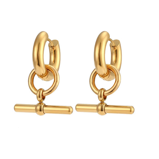 T-Bar earrings gold