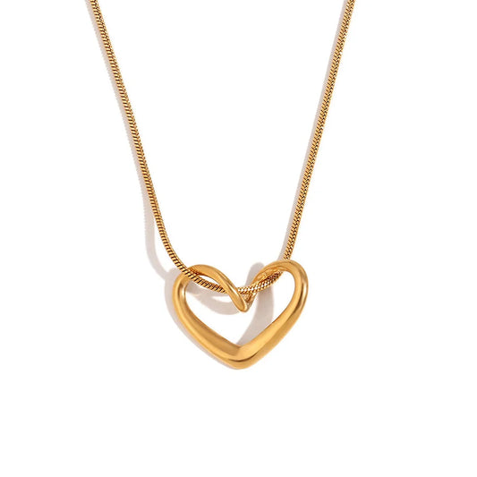 Love linked snake necklace gold