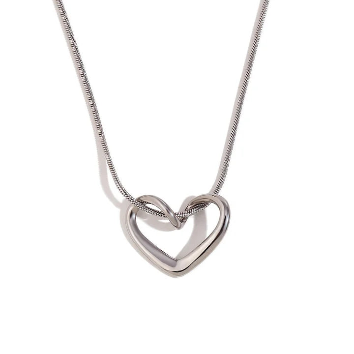 Love linked snake necklace silver