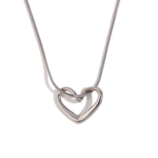 Love linked snake necklace silver