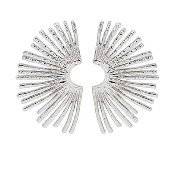 Half sun earrings silver