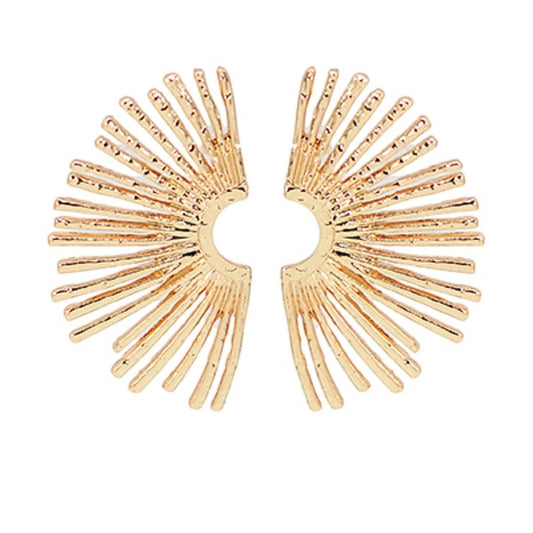 Half sun earrings gold