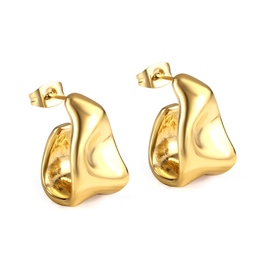 Chunky irregular stud earrings