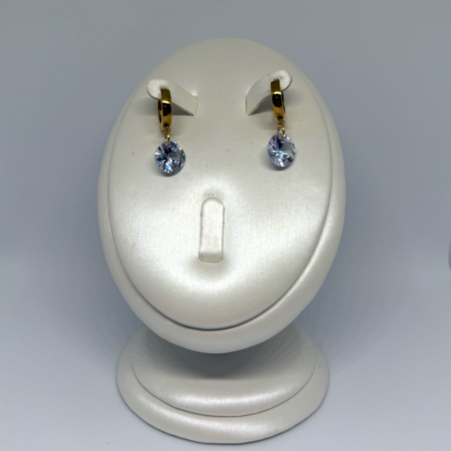 Crystal disc drop earrings