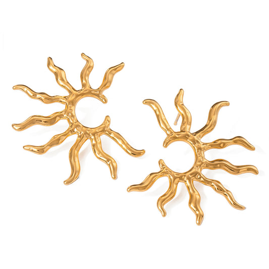 Sun statement stud earrings