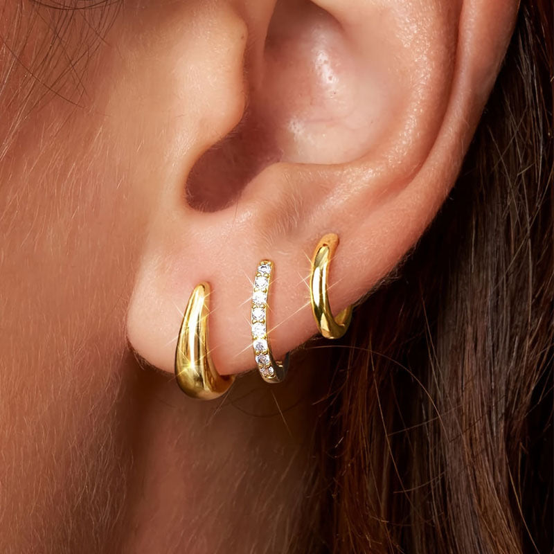Mini huggie stack earrings