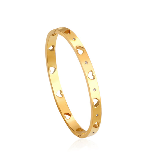 Heart hollow bangle