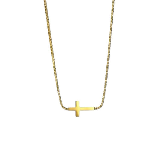 Sideways cross necklace