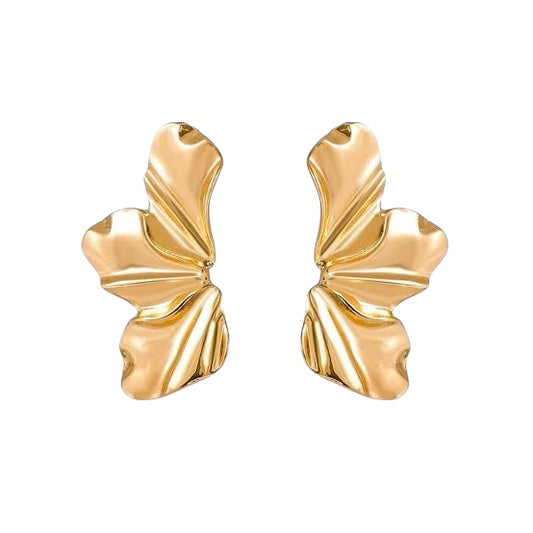 Petal statement stud earrings Gold