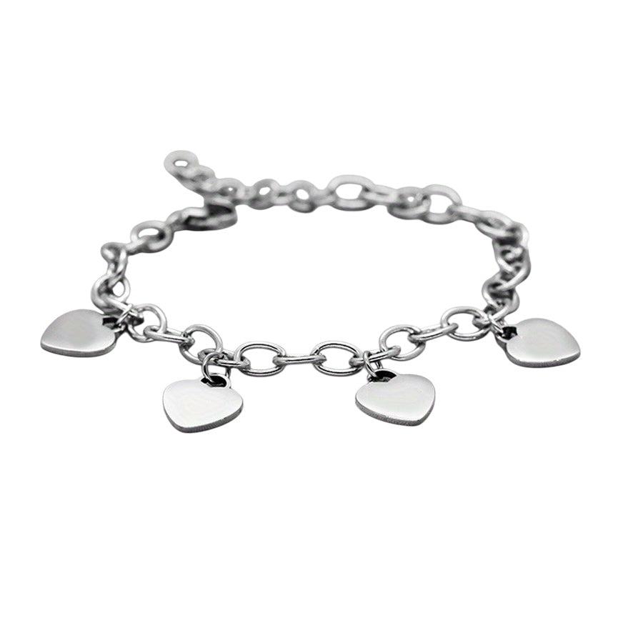 Multi hearts bracelet silver