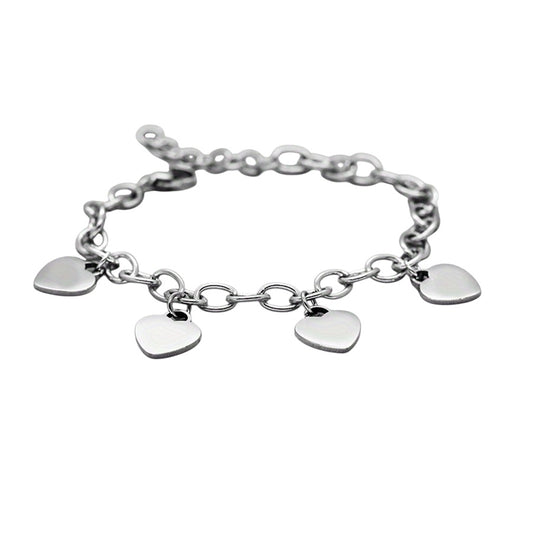 Multi hearts bracelet silver