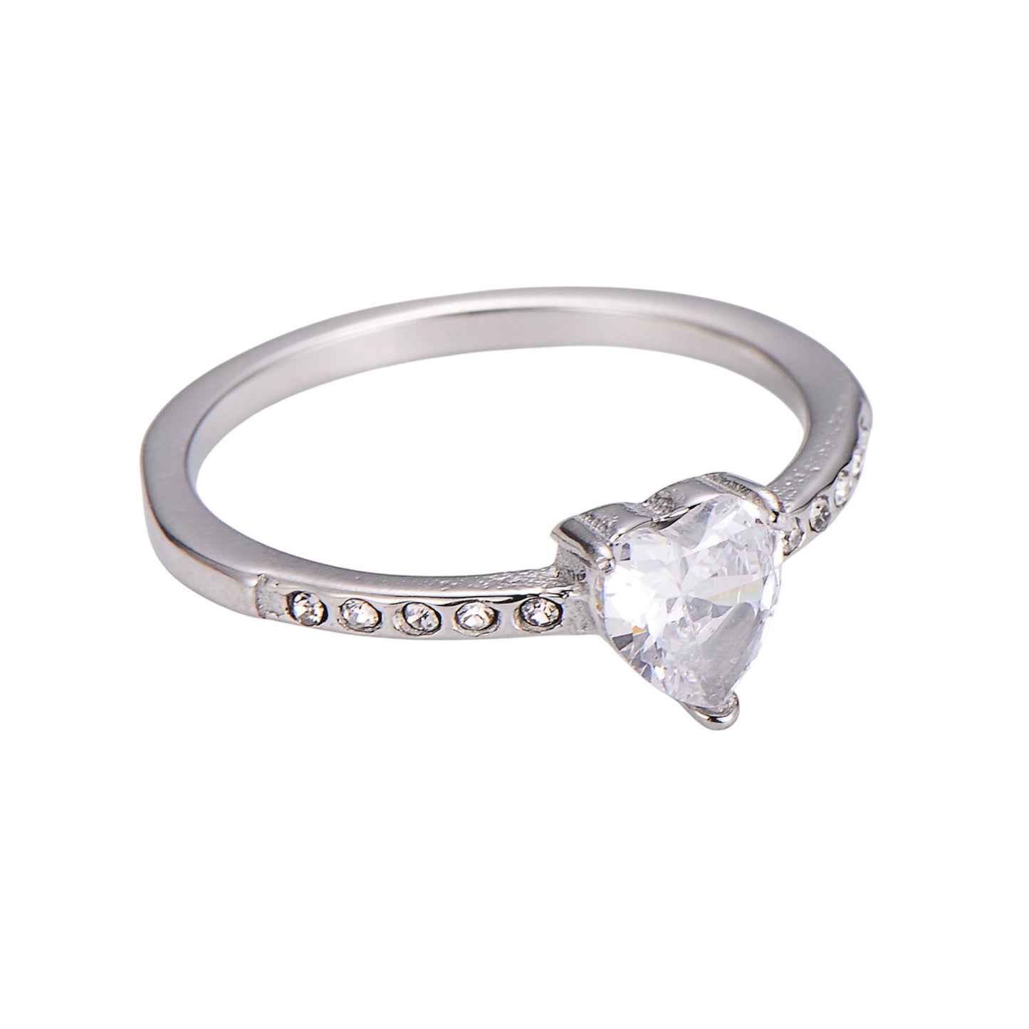 Heart stone ring silver