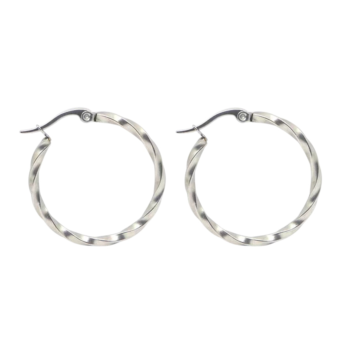 Twisted hoop earrings silver