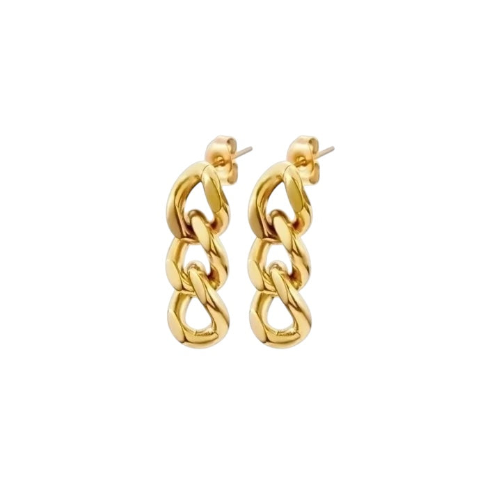Chain drop earrings gold