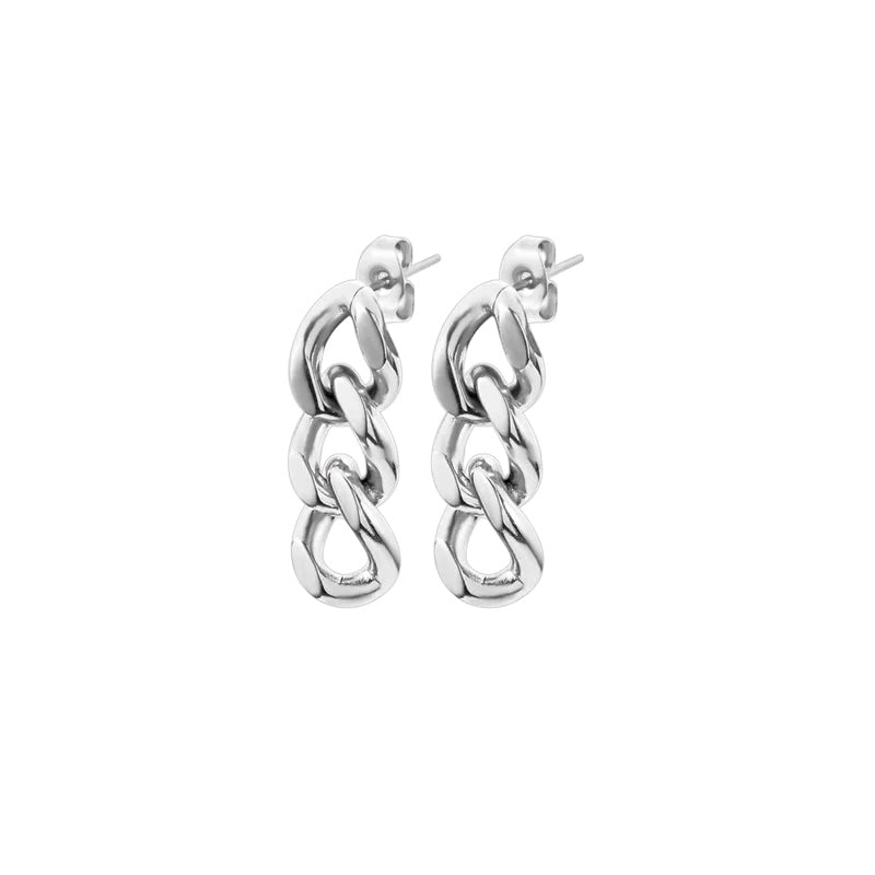Chain drop earrings silver