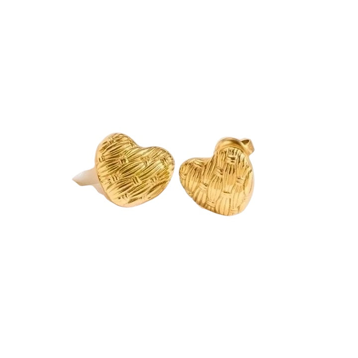 Plaid heart earrings